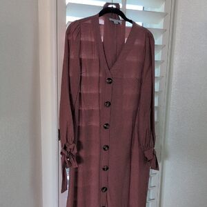 Chic Long Sleeve Button-Front Dress